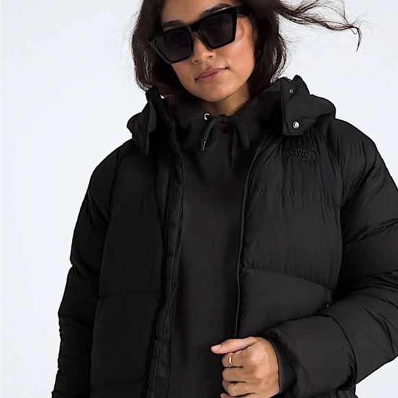 North Face 550 Long Black Puffer Coat - Picture 3 of 14